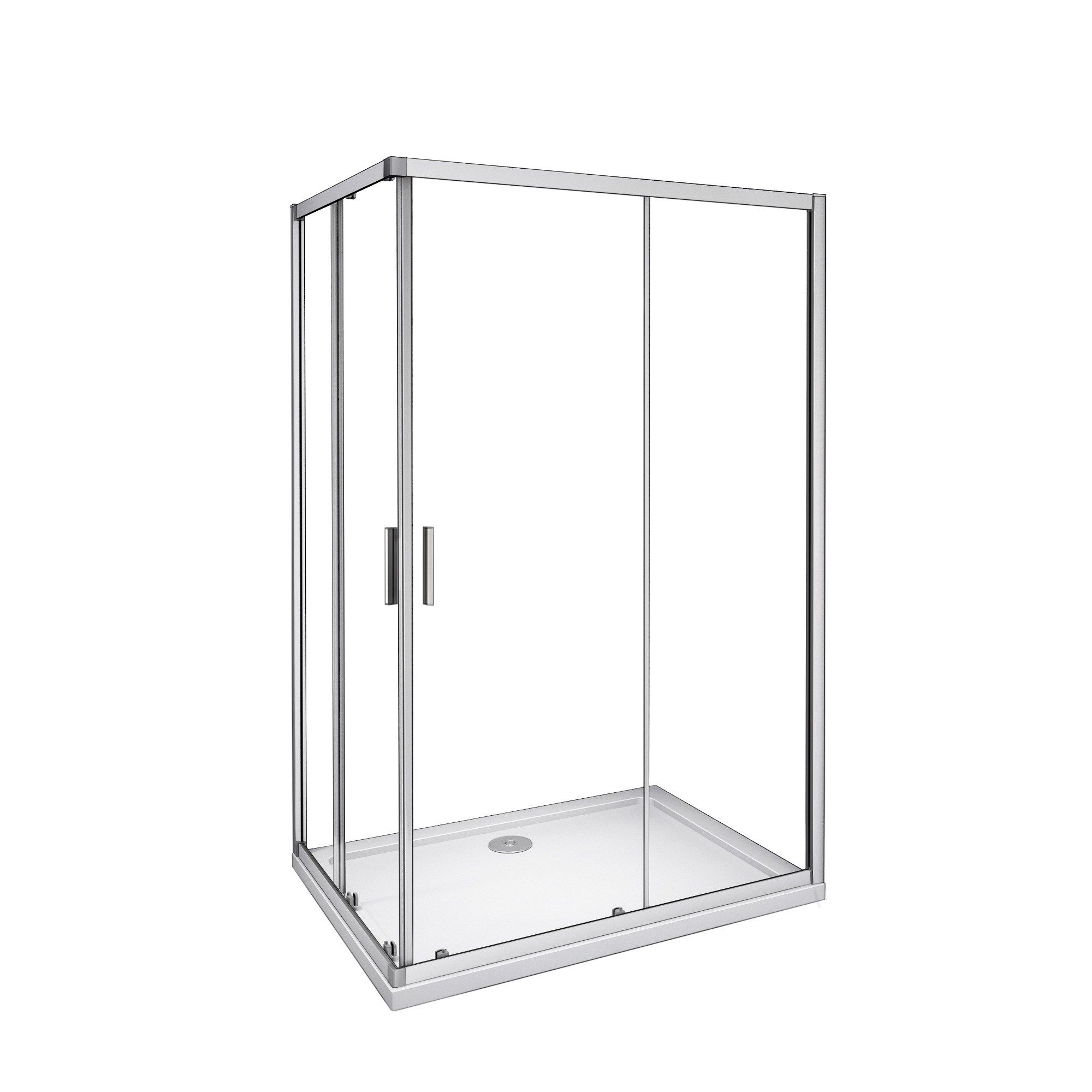 Mampara de Ducha Rectangular Corredera,Perfil Gris Mate,Vidrio Templado 5mm,(680-700)x(880-900)x1850mm