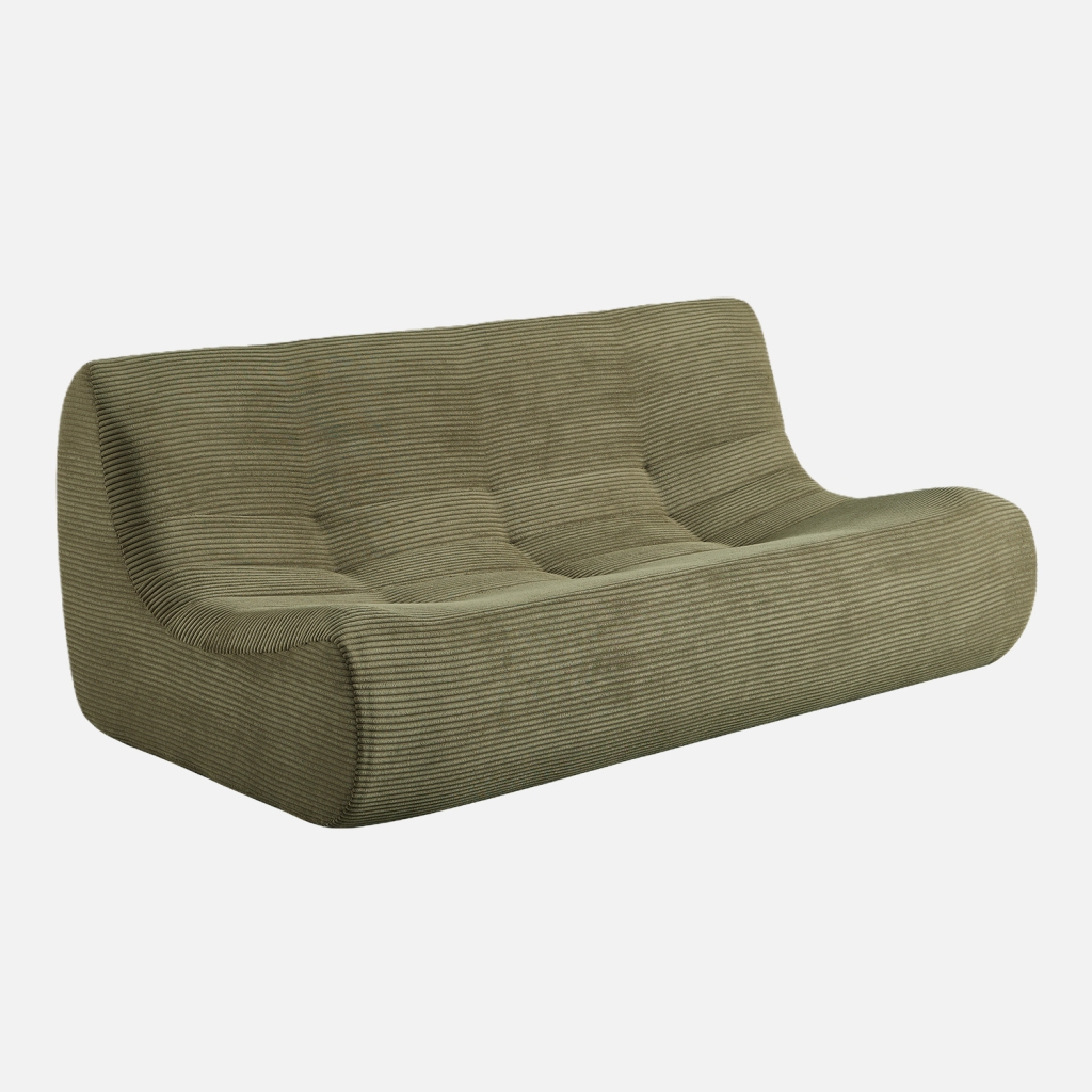 sweeek - Sofá de terciopelo de pana, 3 plazas , Sokol terciopelo , 182x105x72