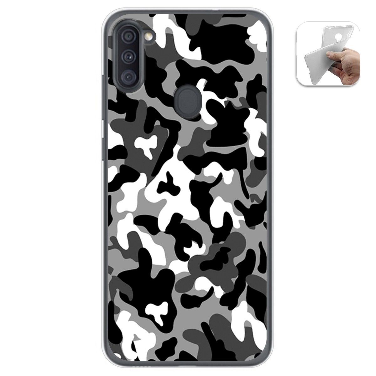 Tumundosmartphone Funda Gel Tpu para Samsung Galaxy A11 / M11 diseño Snow Camuflaje Dibujos