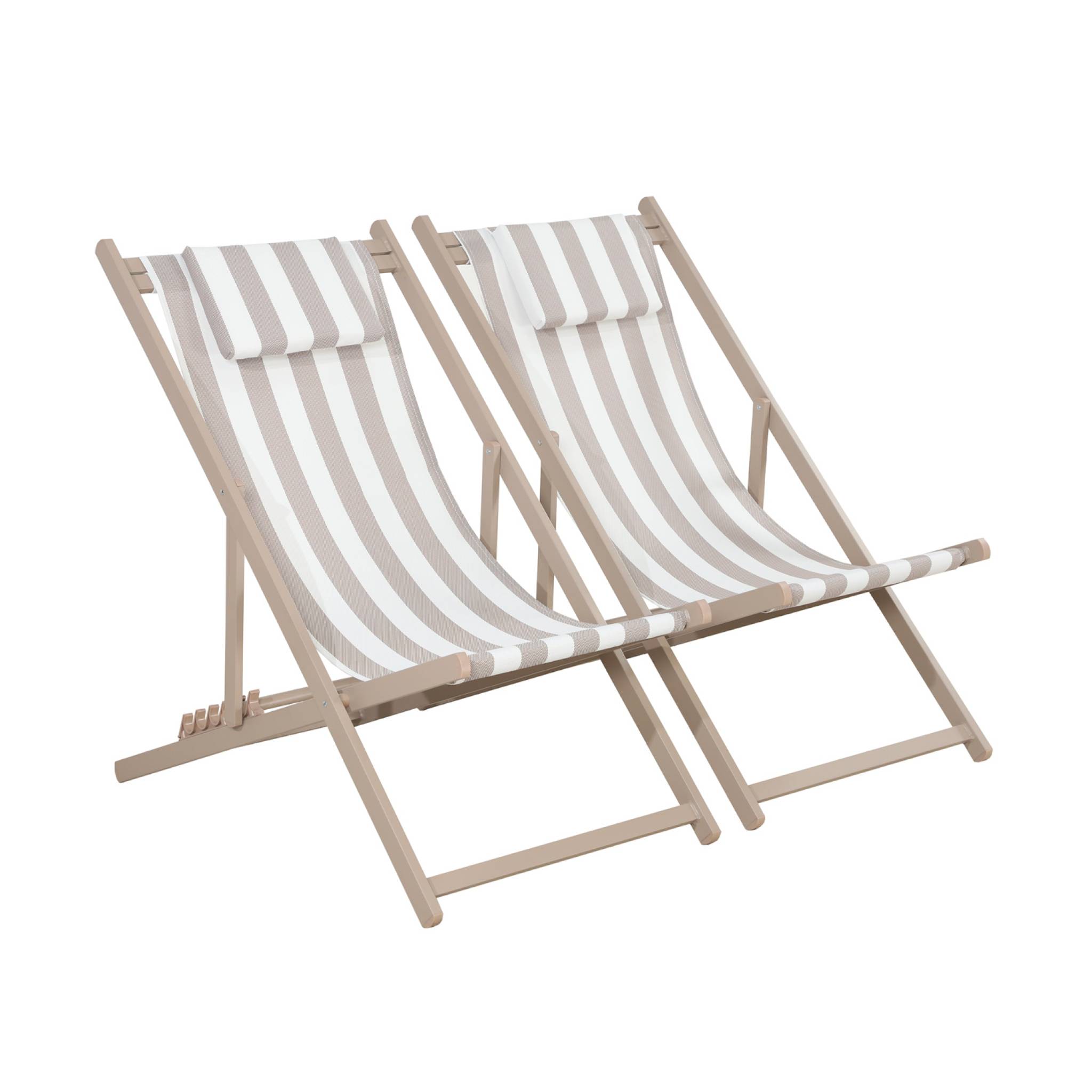 sweeek - Tumbona de aluminio multi posiciones, set de 2, Gaia, Verde, 99x88.5x58 cm