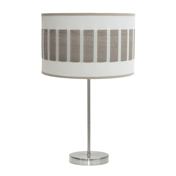 Sobremesa alto ivanna 1xe27 niquel/blanco-madera gris 62x30x30 cm