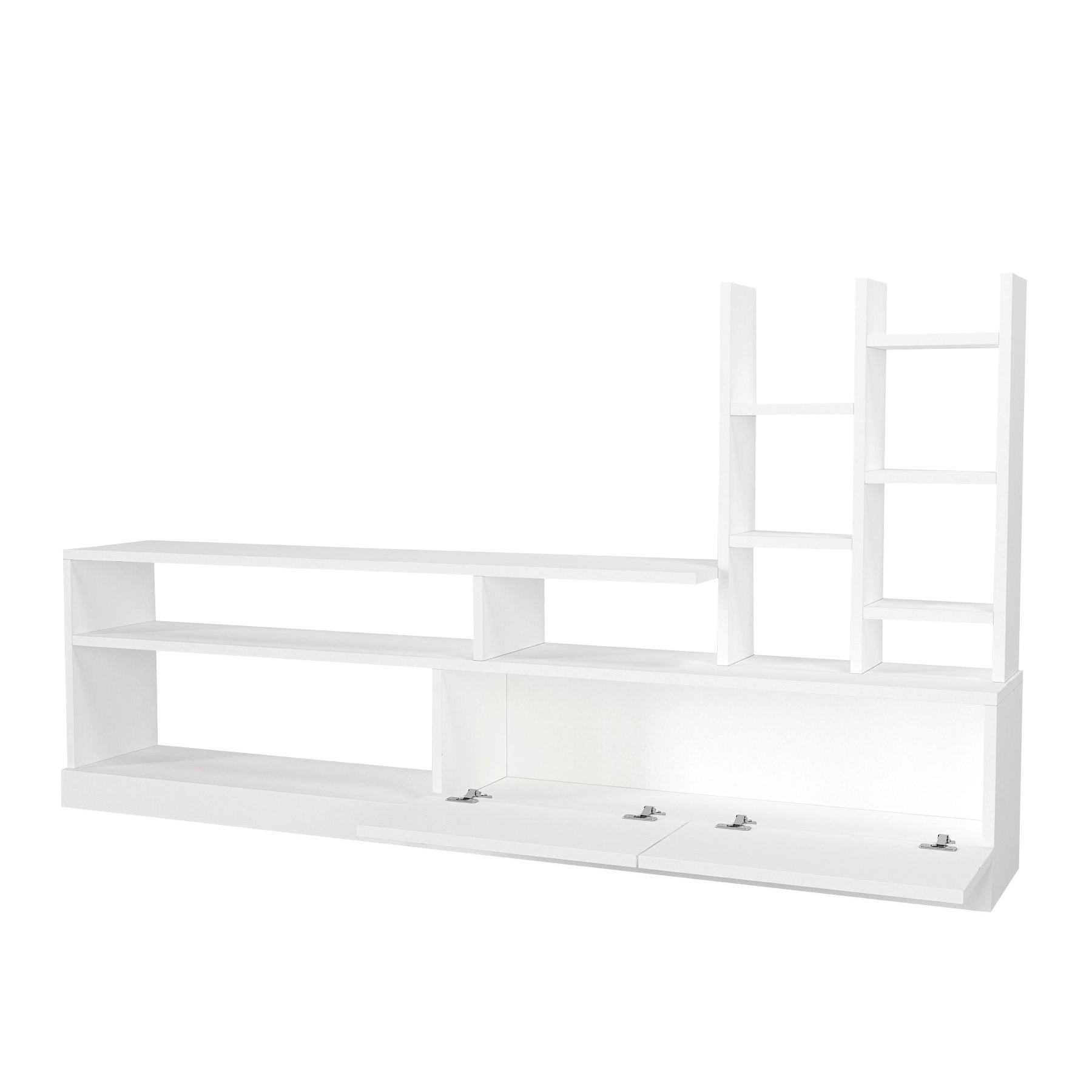 Habitat y Jardin - Soporte de TV de madera "Dolunay" - 164 x 25 x 91 cm - Blanco