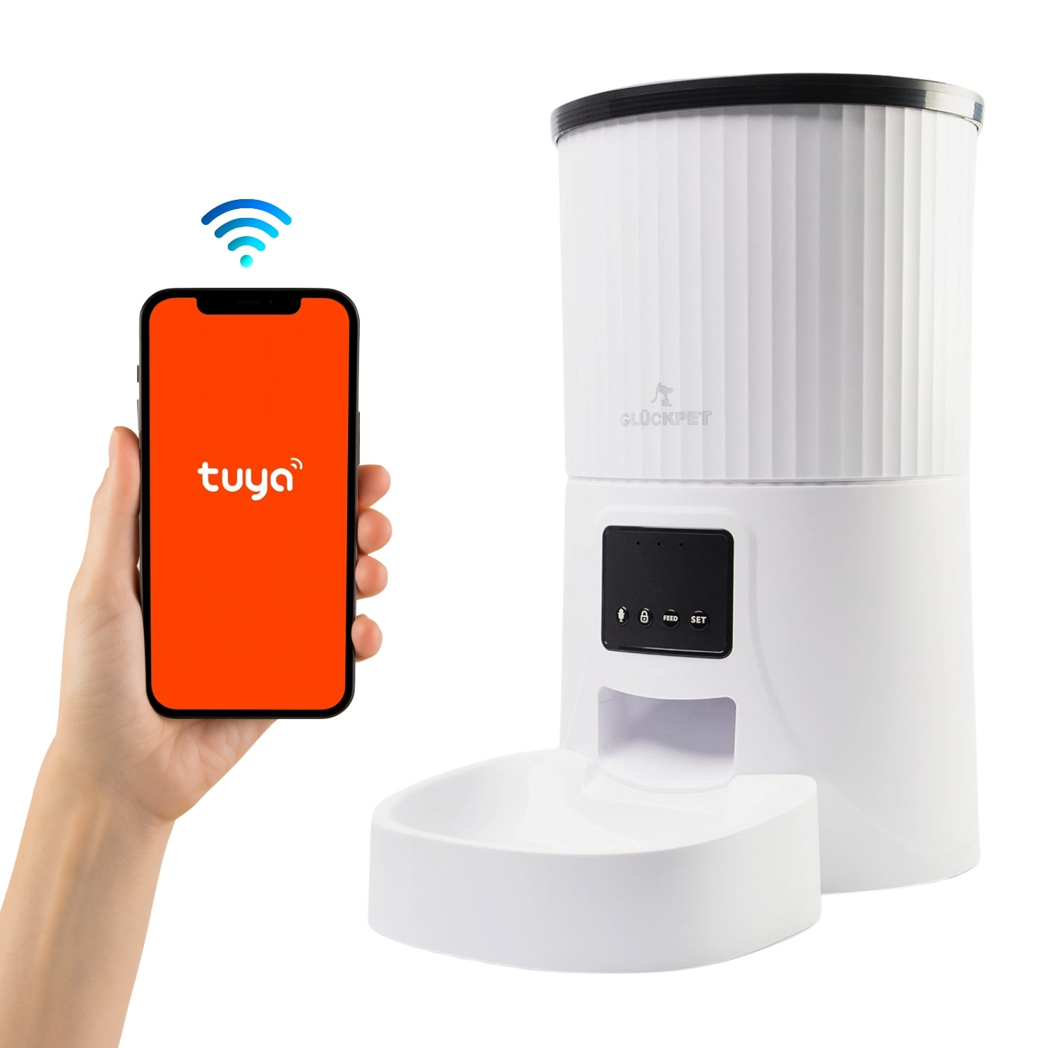 Comedero Automático para Perros y Gatos con WiFi Control por App 4L Blanco Glückpet