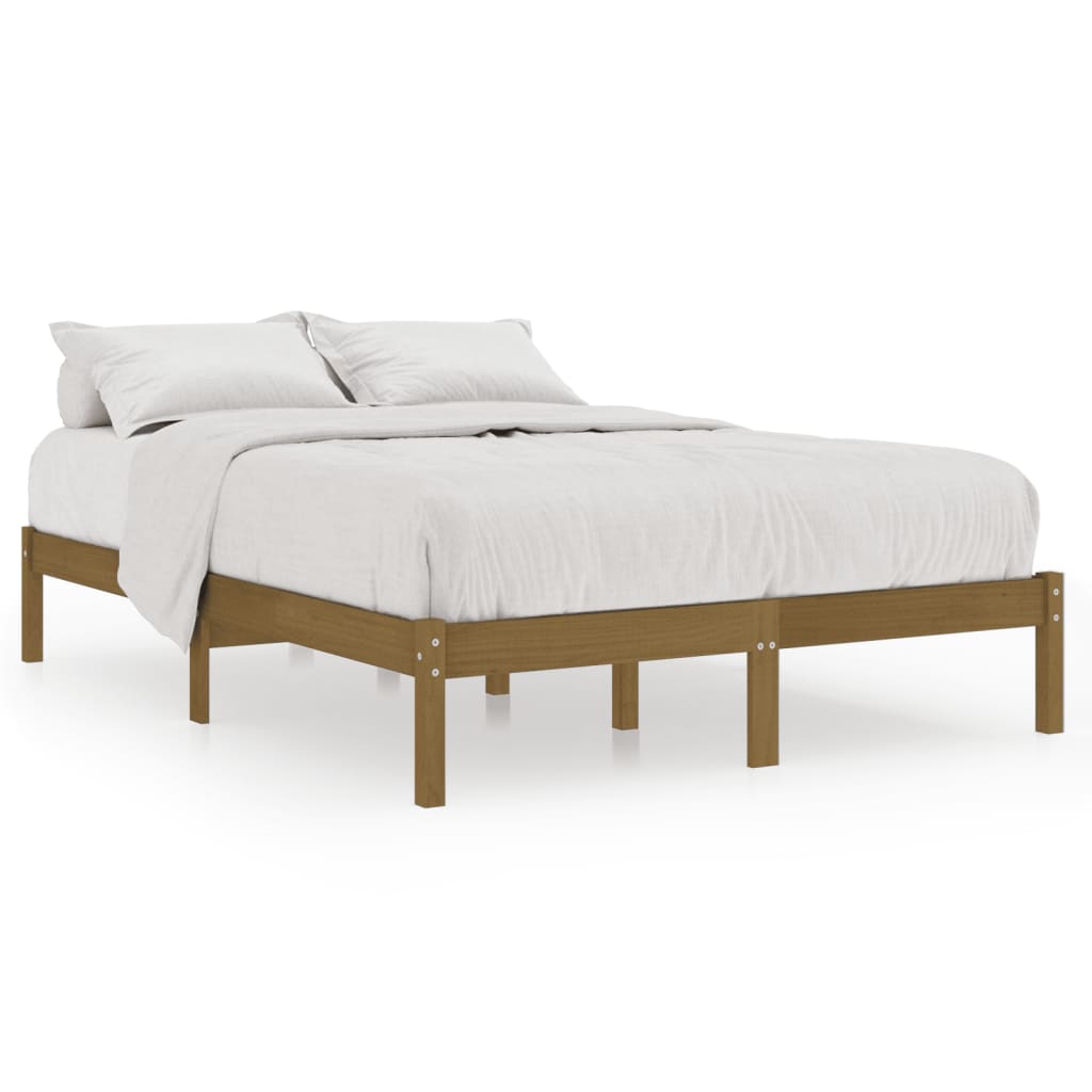 vidaXL Estructura cama sin colchón madera maciza marrón miel 200x200cm