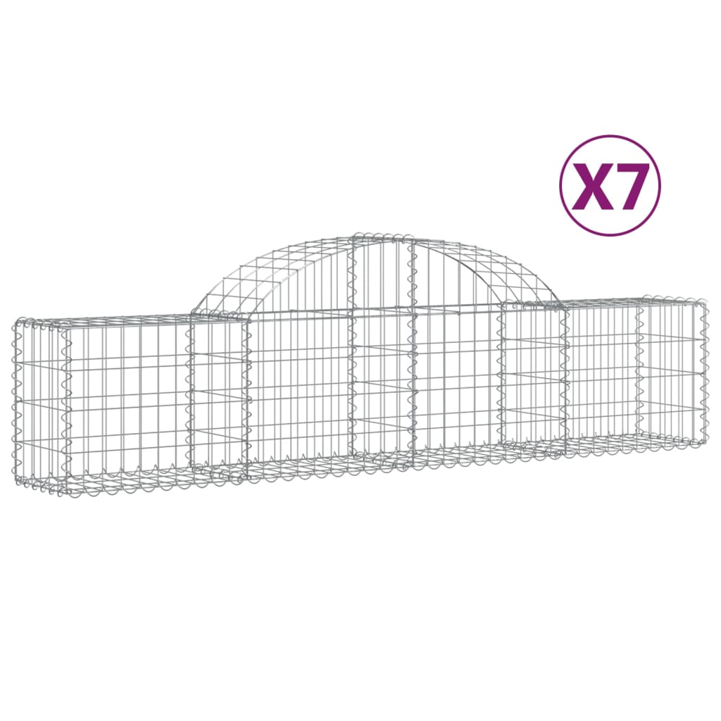 Vidaxl Cestas Gaviones Arco Hierro 200x30x40/60cm