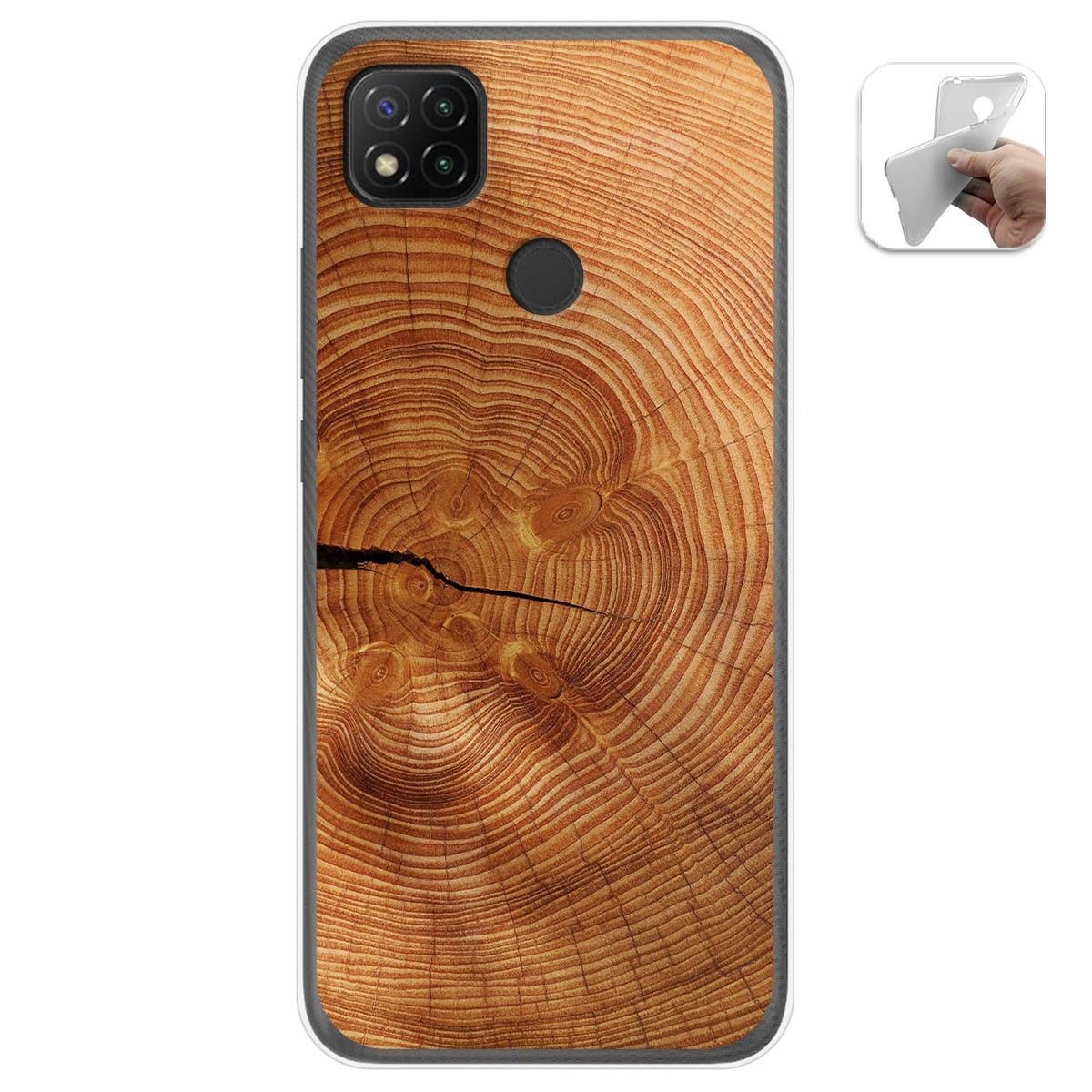 Tumundosmartphone Funda Gel Tpu para Xiaomi Redmi 9C diseño Madera 04 Dibujos