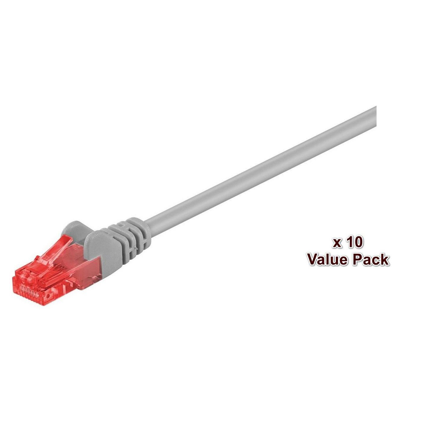 Microconnect Cable de Red U/UTP CAT6 0.5M Gris Paquete de 10