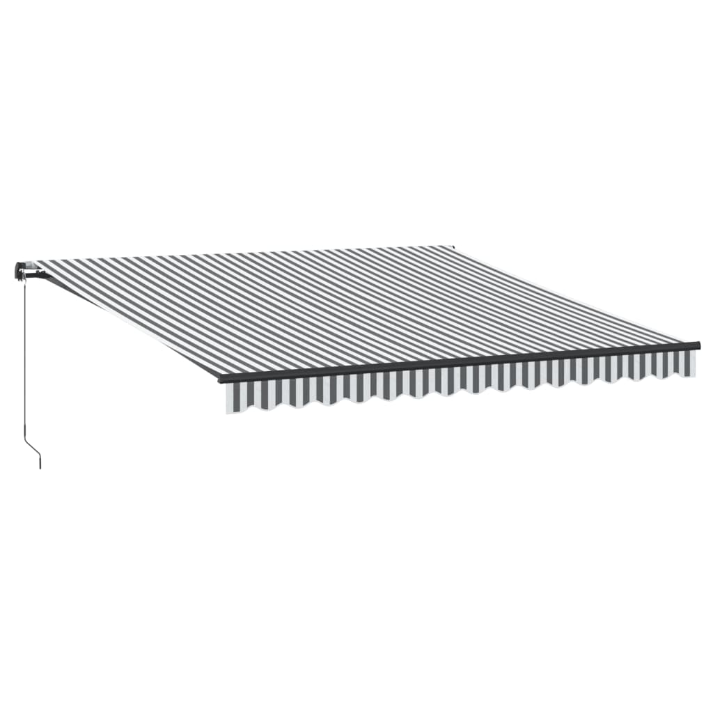 vidaXL Toldo retráctil manual con luz LED antracita y blanco 400x350cm