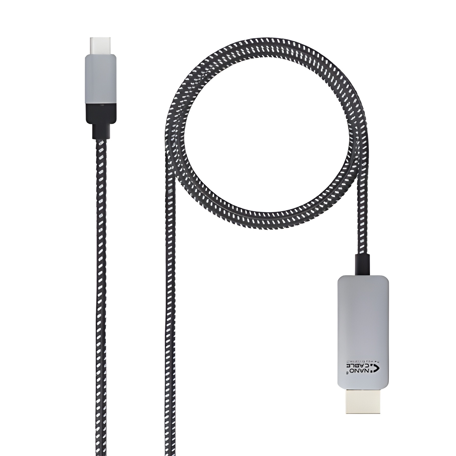 NANOCABLE 10.15.5102 - Cable Conversor USB-C a HDMI, Color Negro, 1.8 Metros