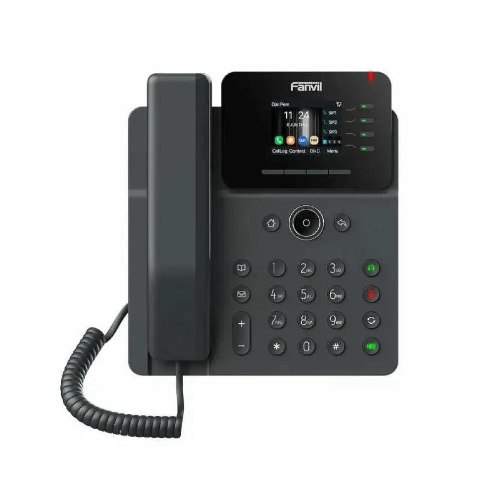 Teléfono IP Fanvil 4 líneas PoE Pantalla LCD Gigabit Ethernet Negro