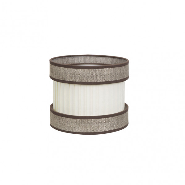 Pantalla de mesa Small Home marrón-beige E14 (Ø18 x 18 x 18 cm)