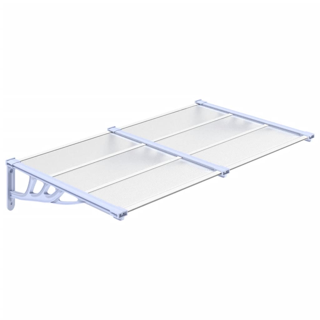 Vidaxl Marquesina Puerta Policarbonato Gris y Transparente 122 X 90 Cm