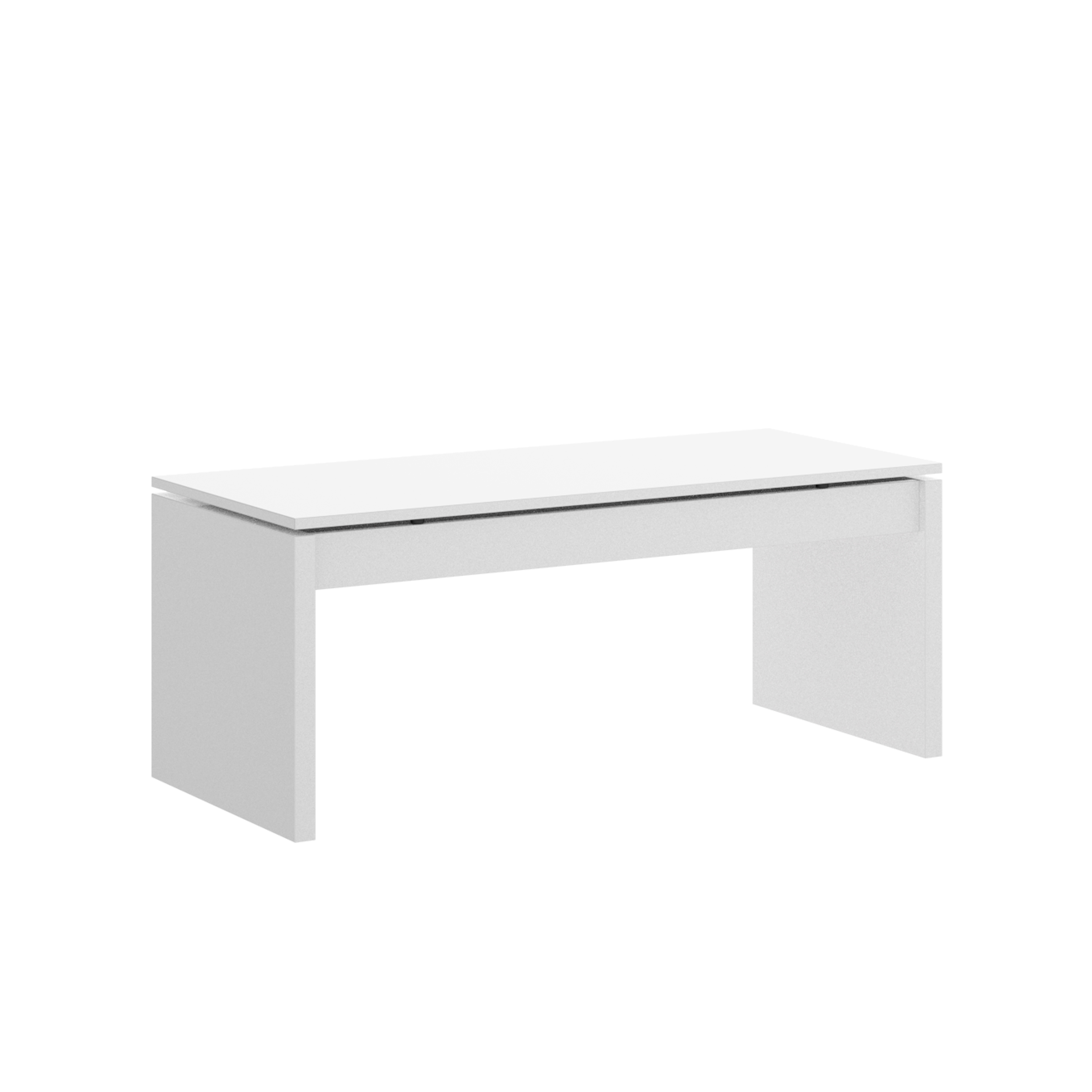 Mesa de Centro Elevable Dekit con Compartimento Interior - Blanco Brillo 43x102x50