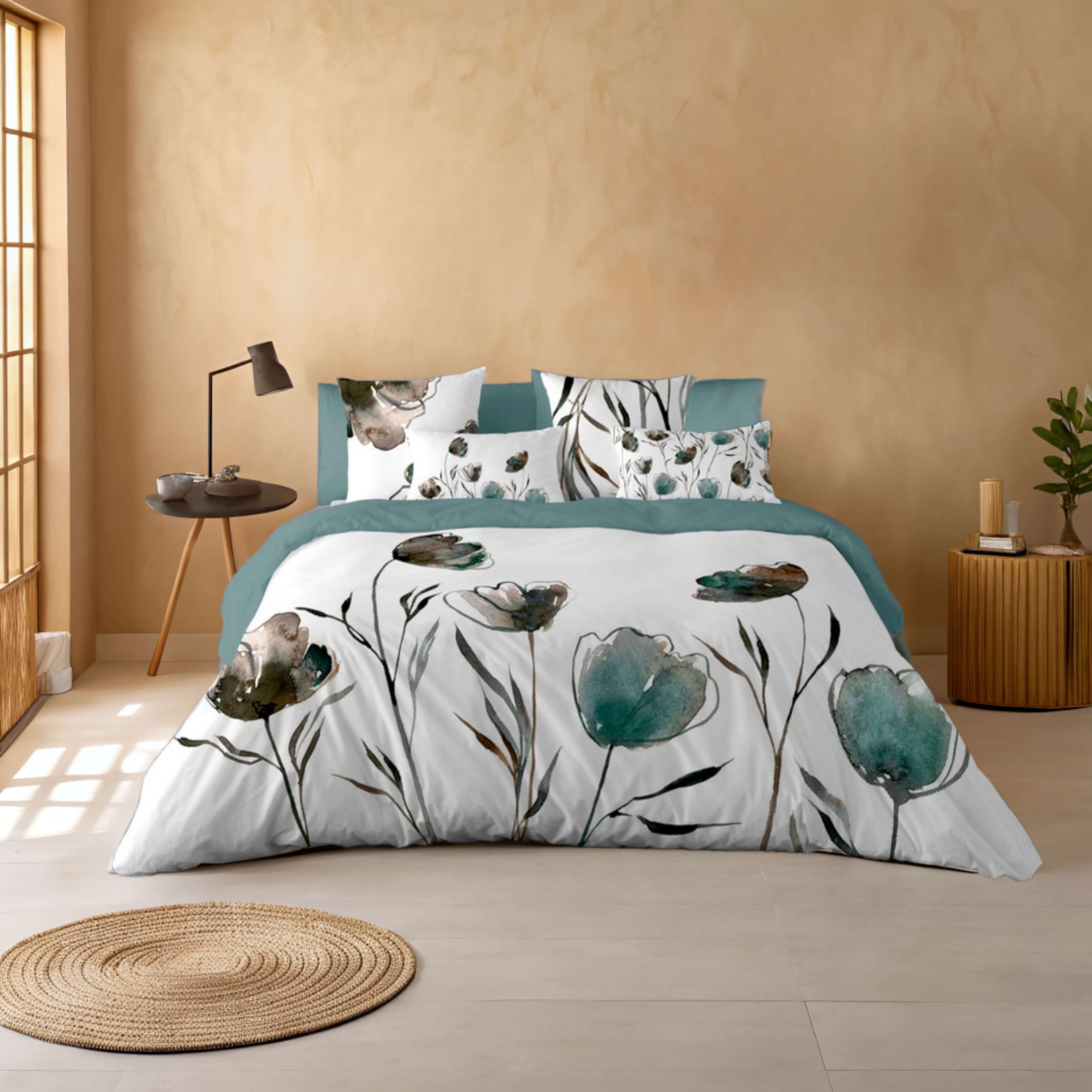 NATURALS - Funda Nórdica Estampada - 100% Algodón Extra Suave - Incluye Funda Nórdica + 1 o 2 Fundas de Almohada - Fabricado en España - Modelos Florales - Cama 90/135/150/180