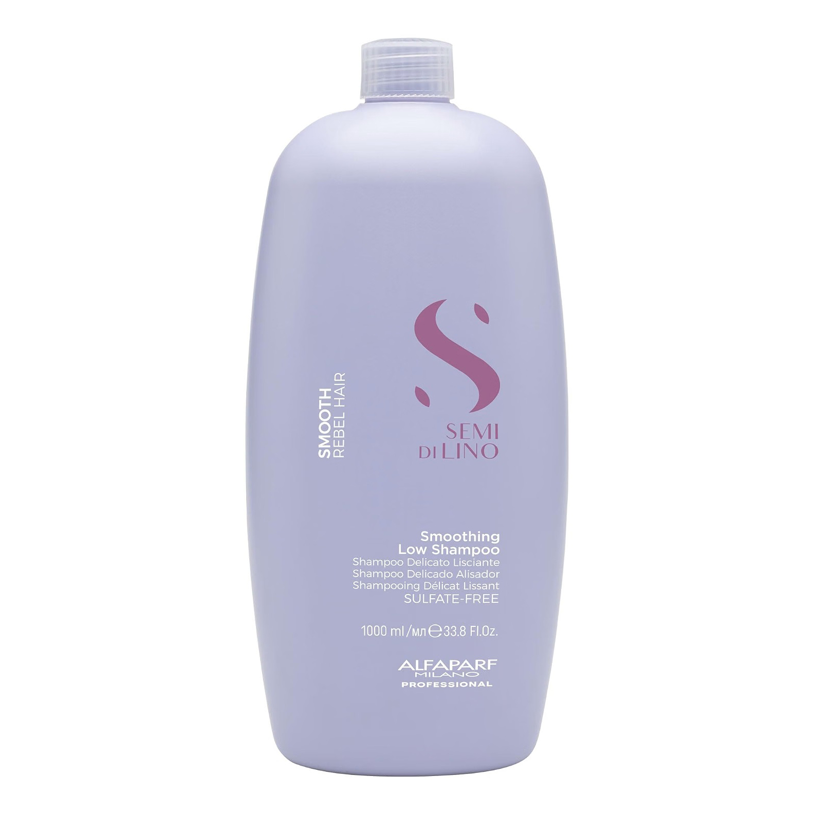 Alfaparf Milano Semi di Lino Smooth Smoothing Low Shampoo 1000 Ml. / Champú Alisador para Cabello Rebelde y Encrespado.