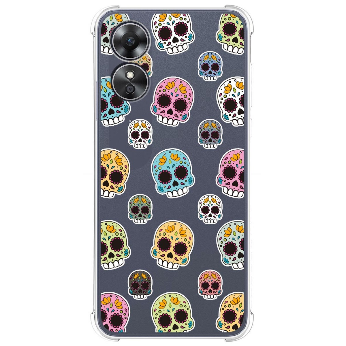 Funda Silicona Antigolpes para Oppo A17 diseño Catrina Dibujos
