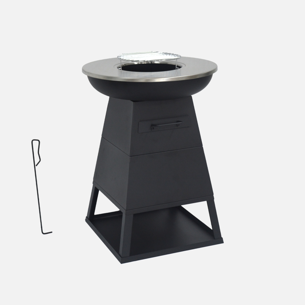 sweeek - Brasero barbacoa  con espacio de almacenamiento,  Ø59cm , Izalco , 59x59x83