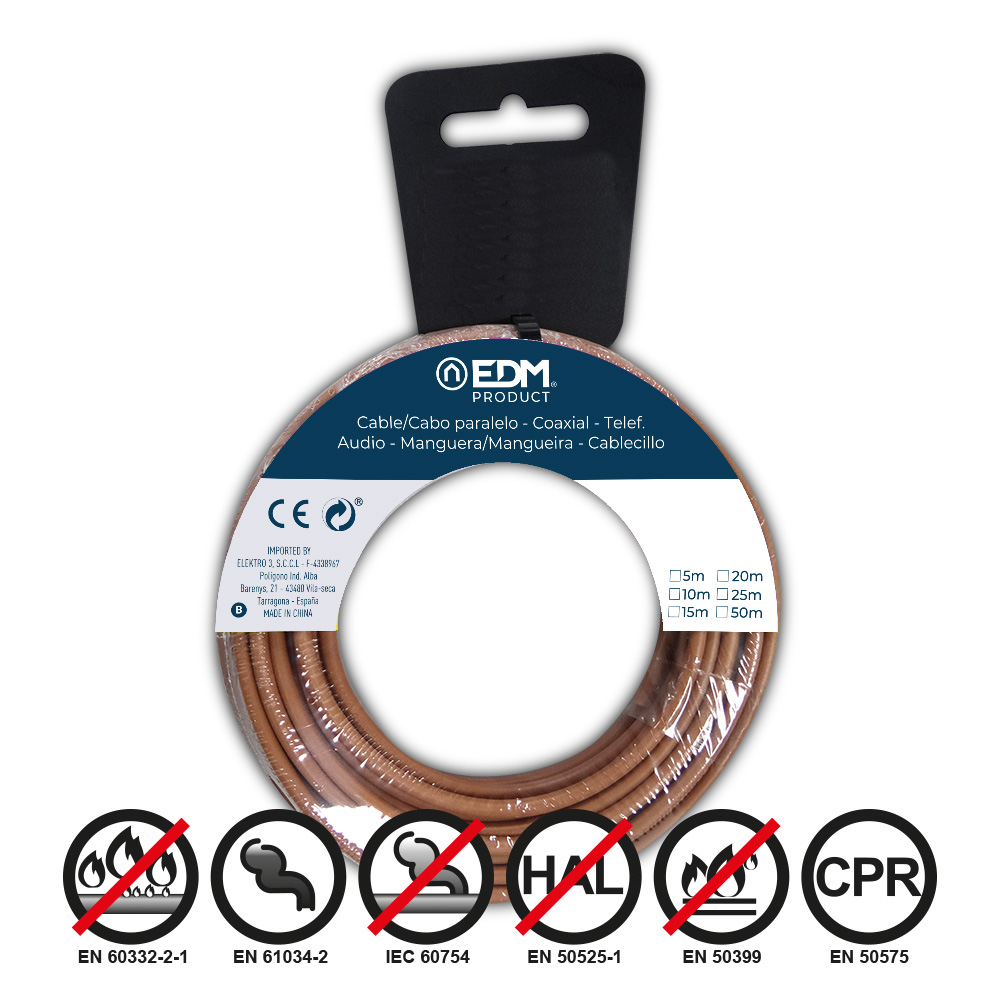 Carrete cablecillo h07z1-k 4,00 mm² marrón, 50 m