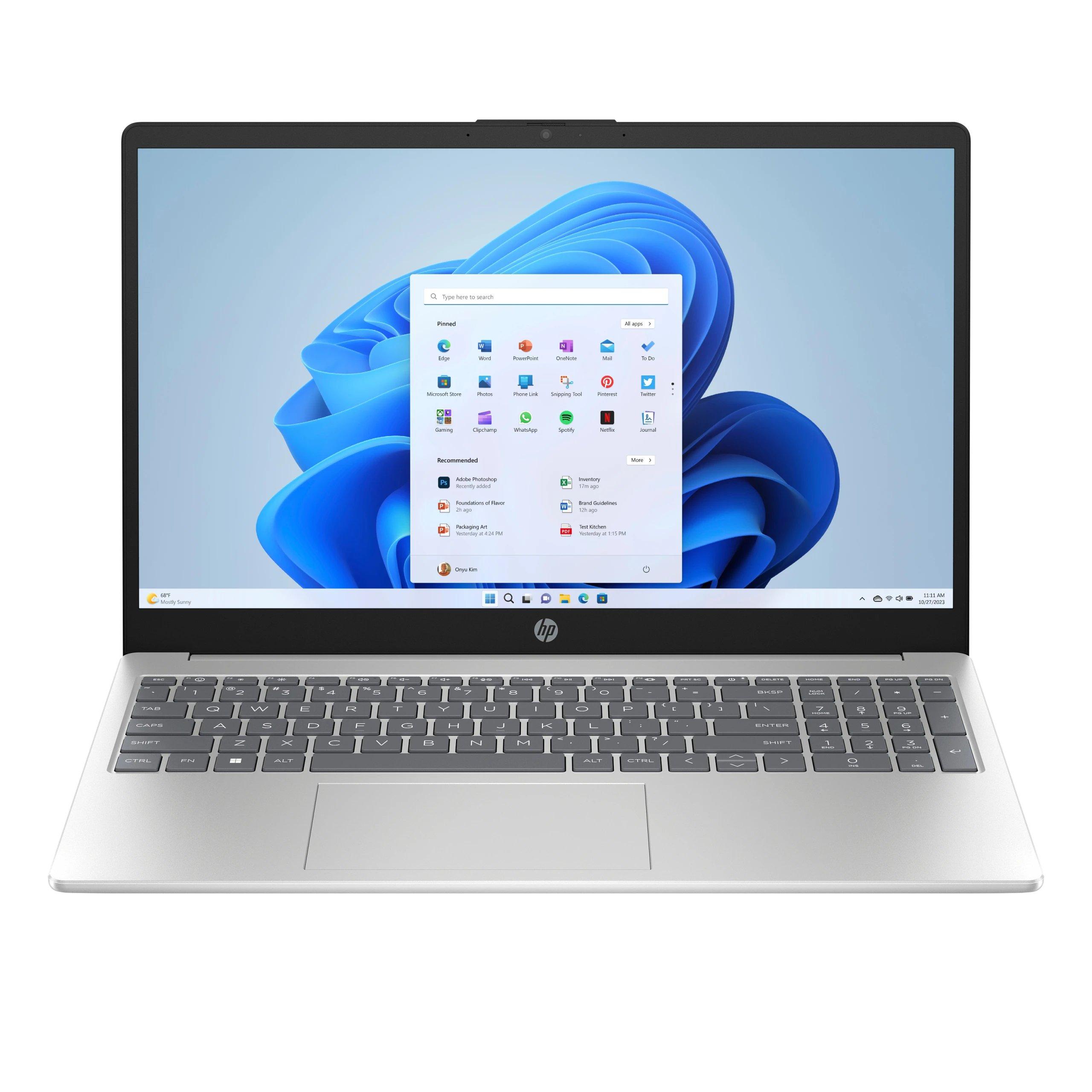 Pc portátil Intel Core i7 150U 15,6" Windows 11 HP PT05351360 Ram 16 GB DDR4-SDRAM Disco 512GB  | SSD, Plata