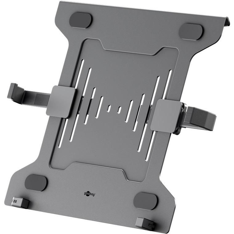 goobay Soporte de Ordenador portátil para monitores de 10 a 15,6 Pulgadas (25-40 cm), máx. 4,5 kg, para Montaje en Soporte de Monitor, VESA 75/100 mm, Negro, 70817