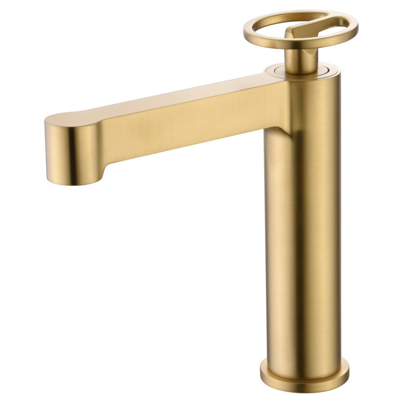 Imex Olimpo BDC033-3OC grifo monomando caño alto lavabo latón acabado oro cepillado