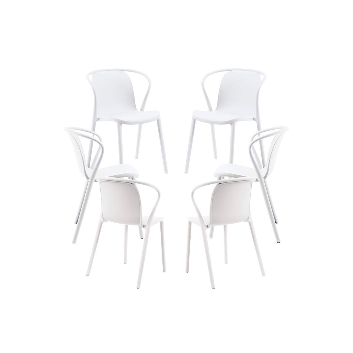 Regalos Miguel - Packs Sillas Jardín - Pack 6 Sillas Zotli - Blanco