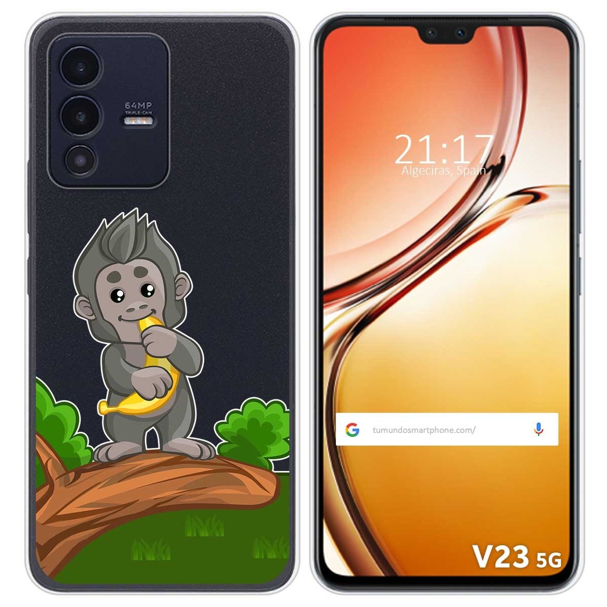 Funda Silicona Transparente para Vivo V23 5G diseño Mono Dibujos
