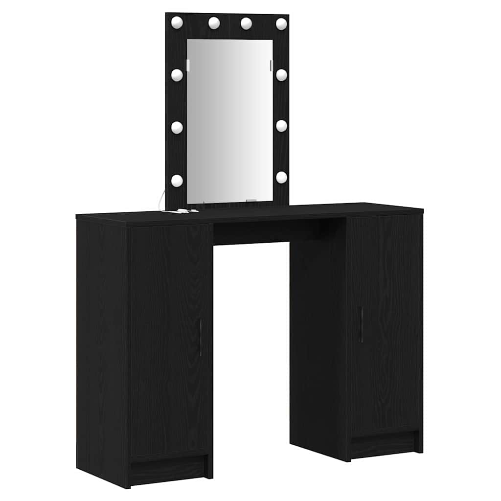 vidaXL Mesa Tocador Negro 102 x 33 x 135 cm Madera de ingeniería