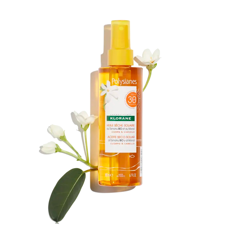 KLORANE POLYSIANES ACEITE SOLAR SECO SPF30 200 ML + REGALO
