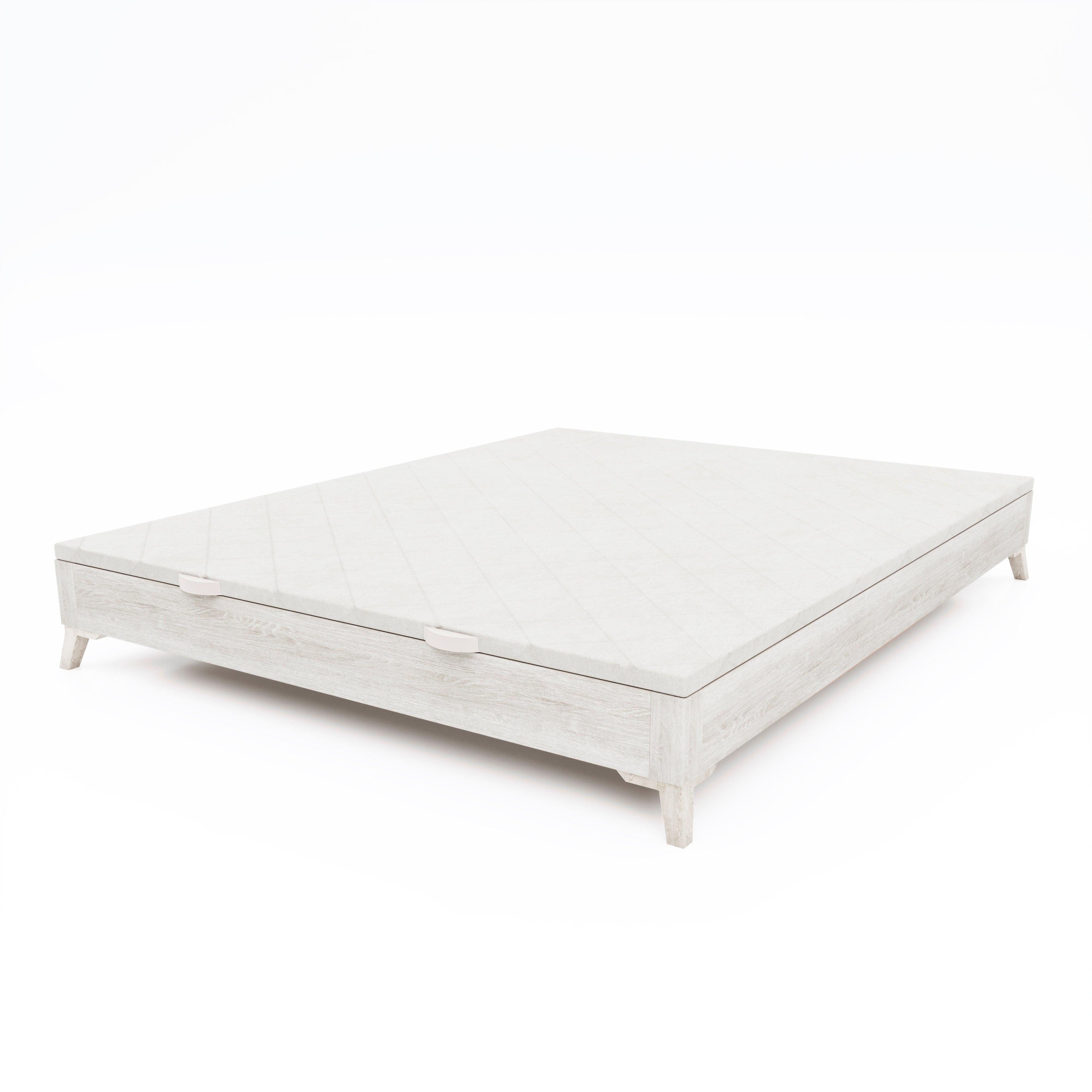 Canapé de madera tapizada color blanco 200x200 MORFEO LUXE