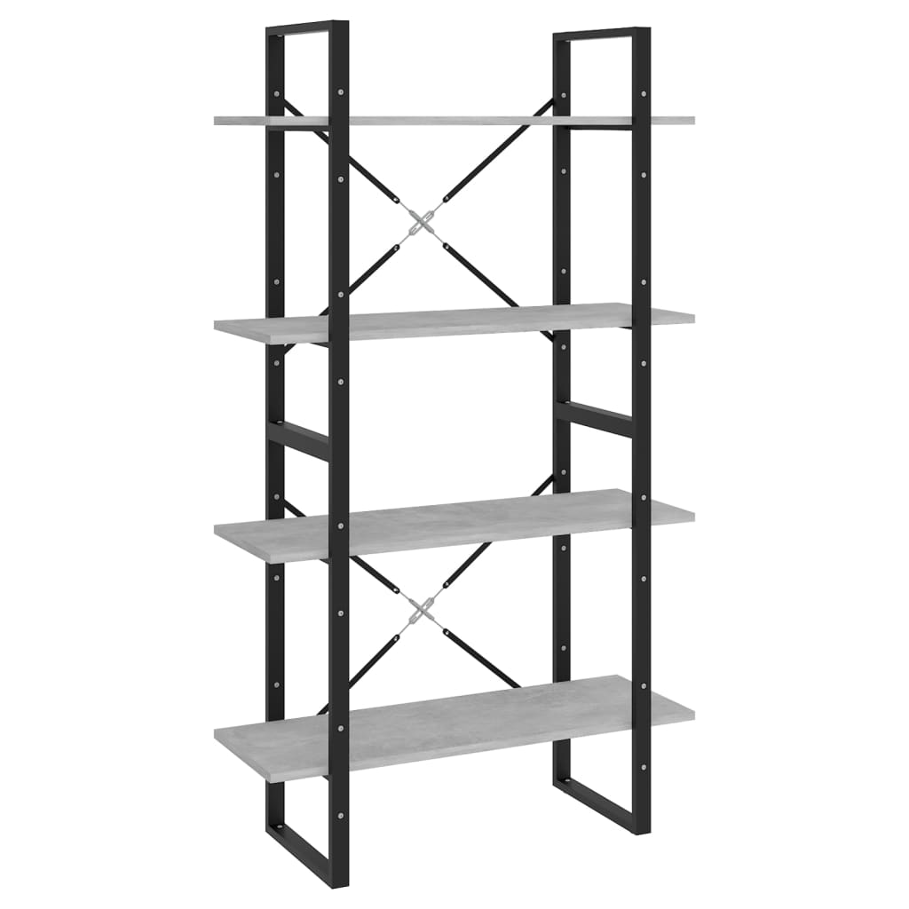 Estantería Vidaxl de 4 Niveles 80x30x140 Cm - Blanco, Negro, Gris
