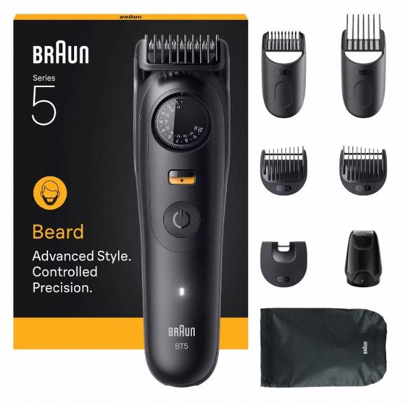 Braun Series 5, recortadora de barba con lámina ultraafilada, 40 ajustes de longitud, 120 min de autonomía inalámbrica, funda, accesorios para conseguir tu estilo, estuche. Producto Europeo con Garantía Oficial.