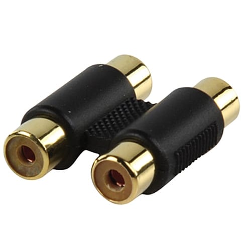 CABLEPELADO Adaptador Audio Estereo Hembra a Hembra | Acoplador 2X Hembra | Extensor Doble Hembra | Apto para para Amplificador, Mezclador, Reproductor de CD, subwoofer, Altavoz