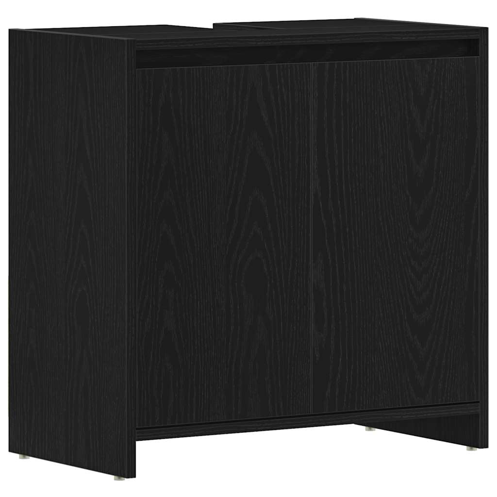 vidaXL Armario de baño madera contrachapada negro roble 60x33x60 cm