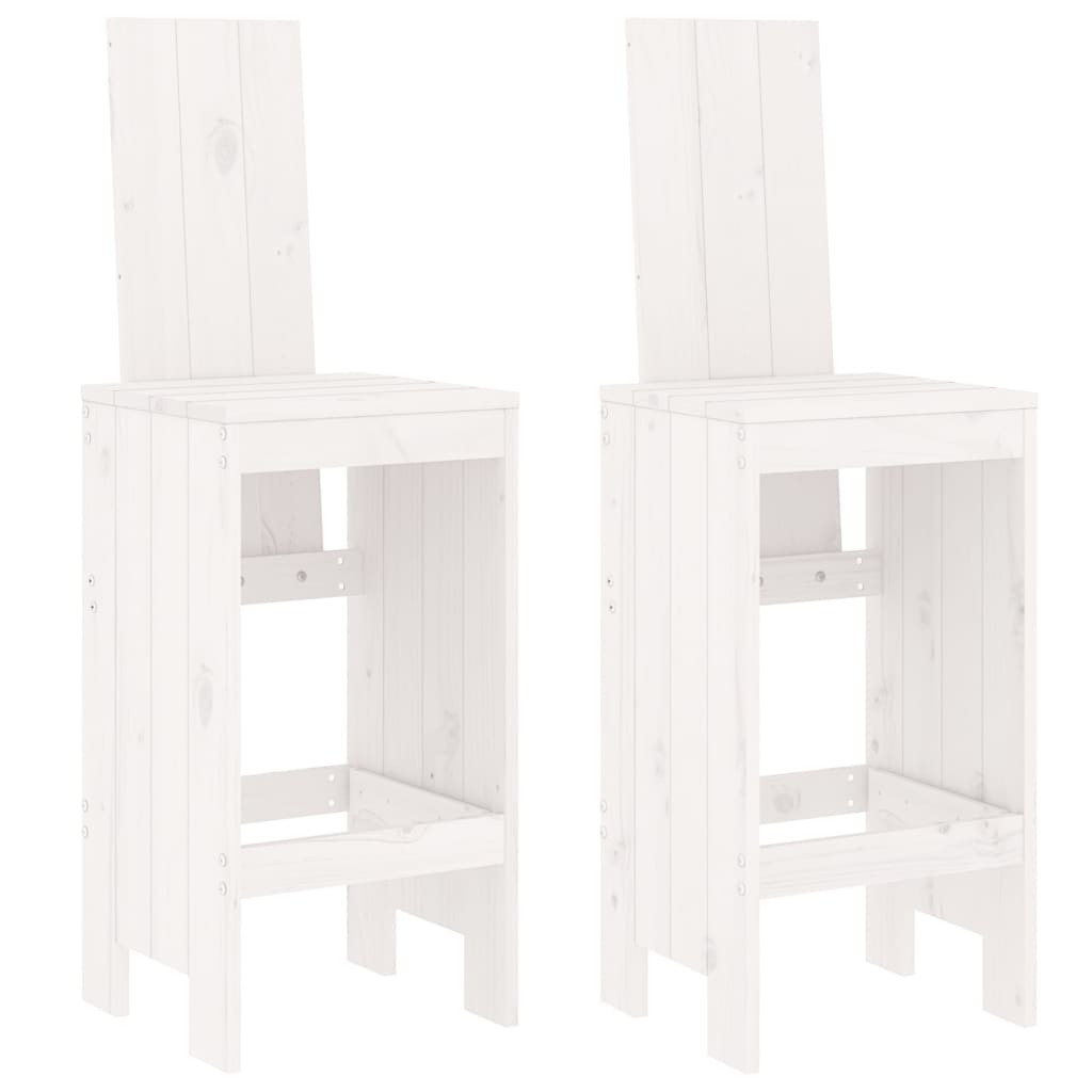 vidaXL Taburetes de cocina 2 uds madera maciza pino blanco 40x42x120cm