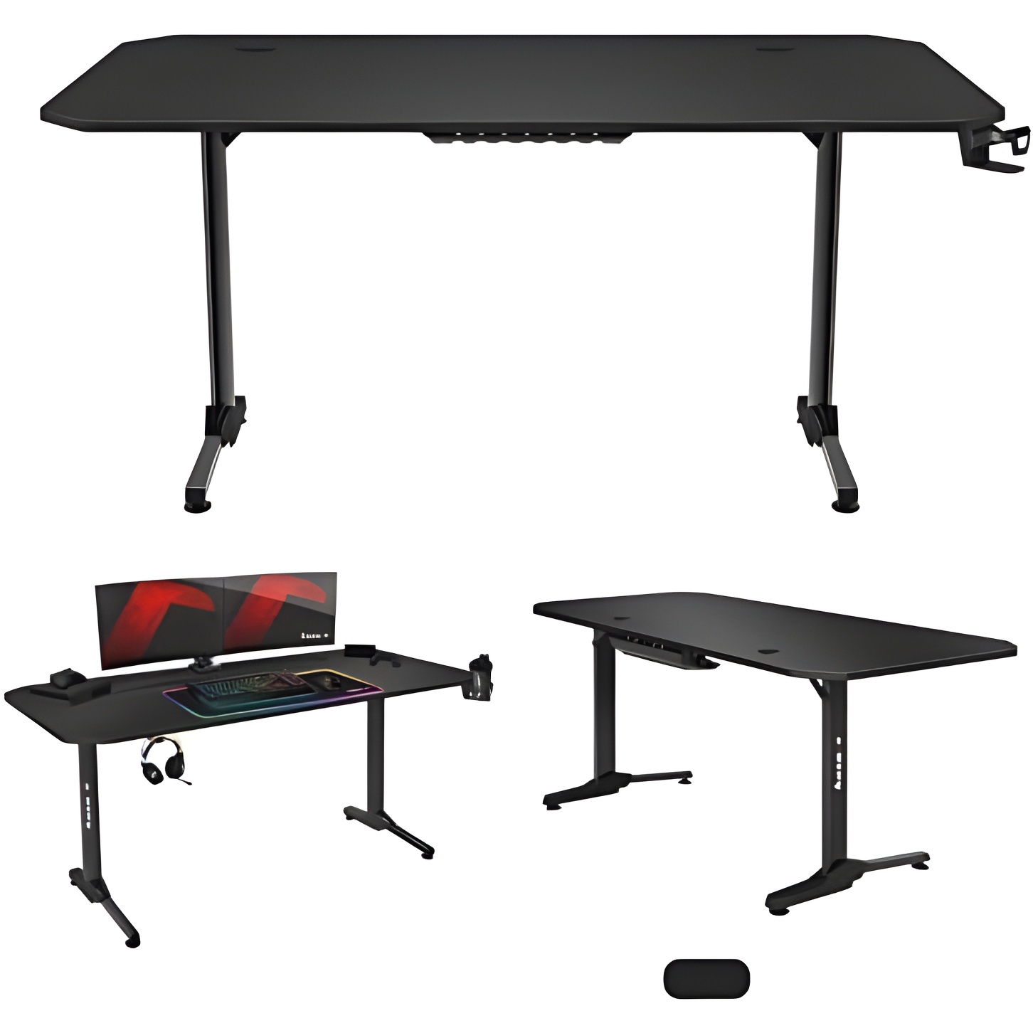 Huzaro Hero 4.7 - Mesa de Ordenador para Gaming con Superficie XXL y Revestimiento de Carbono