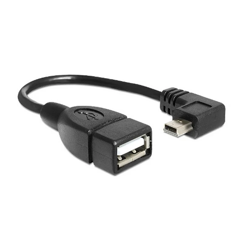CABLEPELADO Cable OTG Mini USB Android | Adaptador Mini USB Macho a Hembra 2.0 OTG | Alta Velocidad | Compatible con MP3, MP4, Disco Duro, cámaras Digitales, PC, GPS, HDD | 20 cm, Acodado
