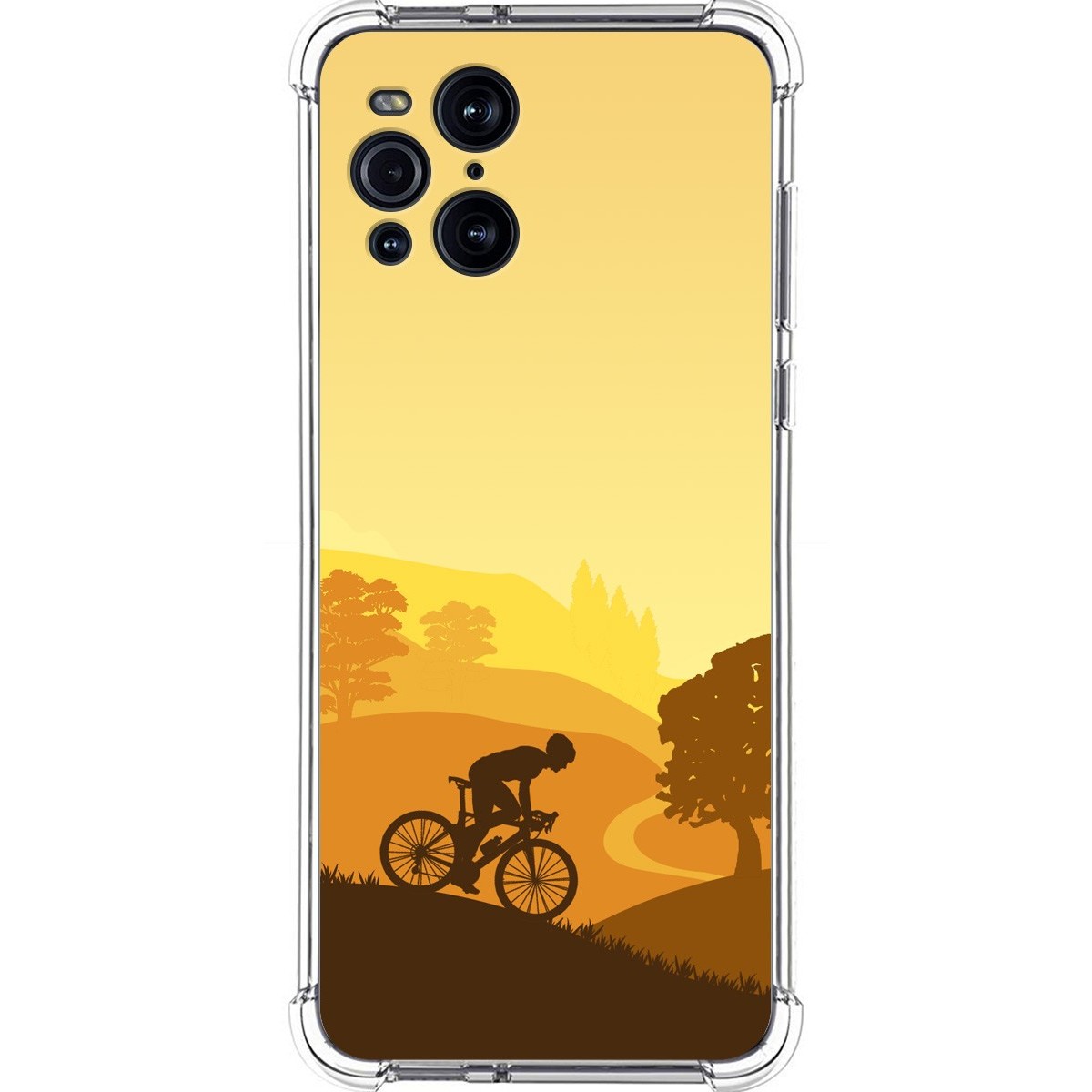 Tumundosmartphone Funda Silicona Antigolpes para Oppo Find X3 Pro 5G diseño Ciclista Dibujos