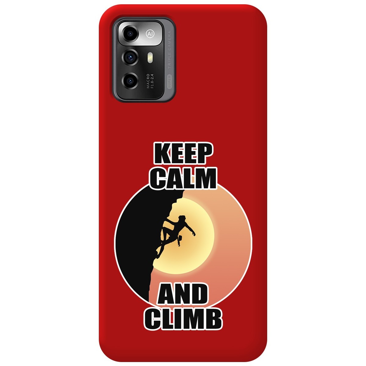 Funda Silicona Líquida Roja para Zte Blade A72 5G diseño Mujer Escalada Dibujos