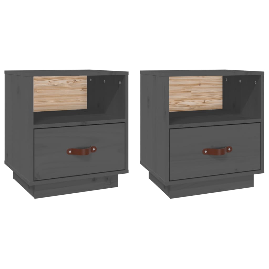 Vidaxl Mesita de Noche Madera Maciza Pino 40x34x45 Cm