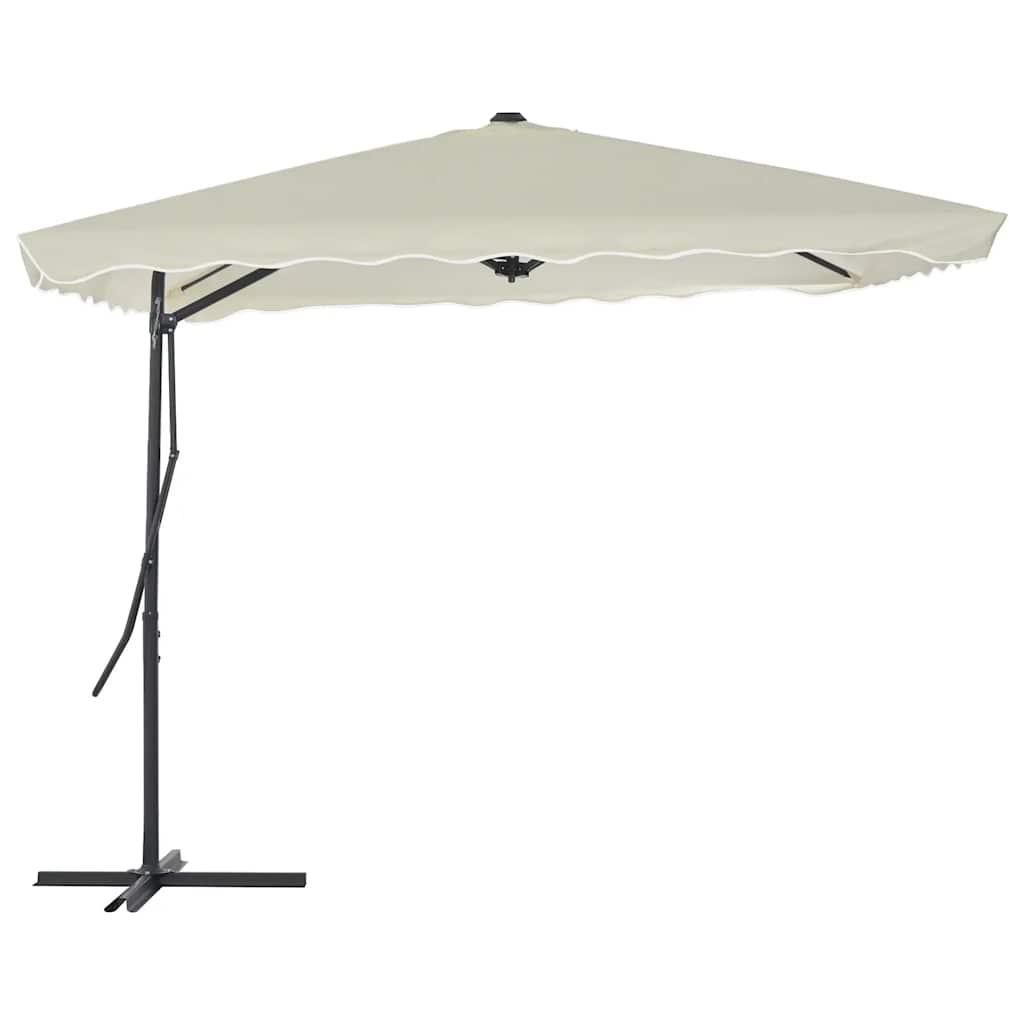 vidaXL Sombrilla de jardín con palo de acero arena 250x250 cm