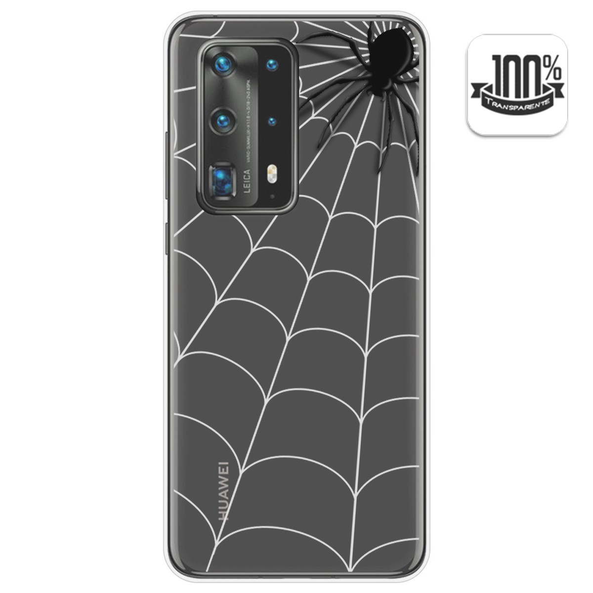 Tumundosmartphone Funda Gel Transparente para Huawei P40 Pro diseño Araña Dibujos