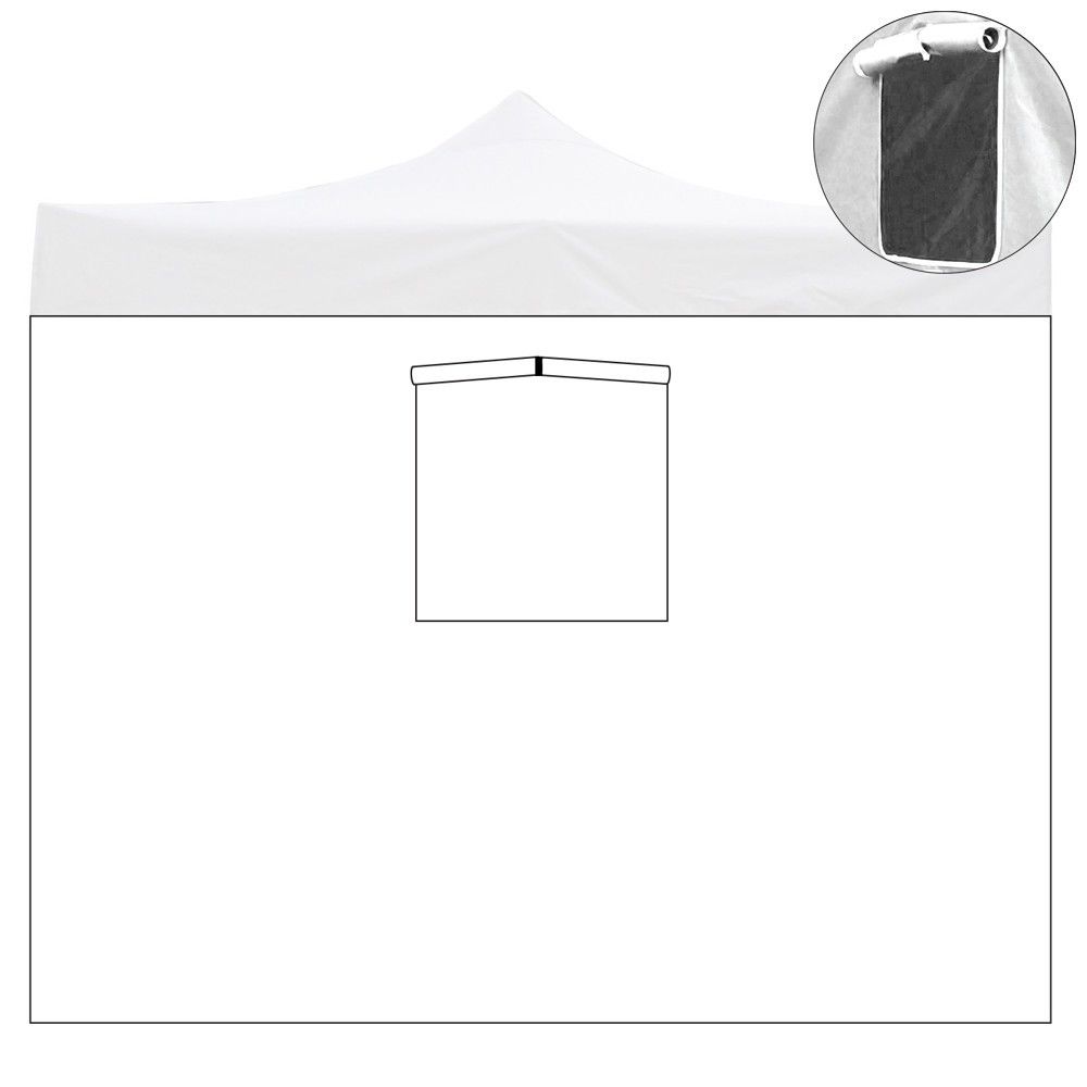 Cubierta lateral impermeable blanca de 3x2mt con ventana para cenador plegable de 3x3mt