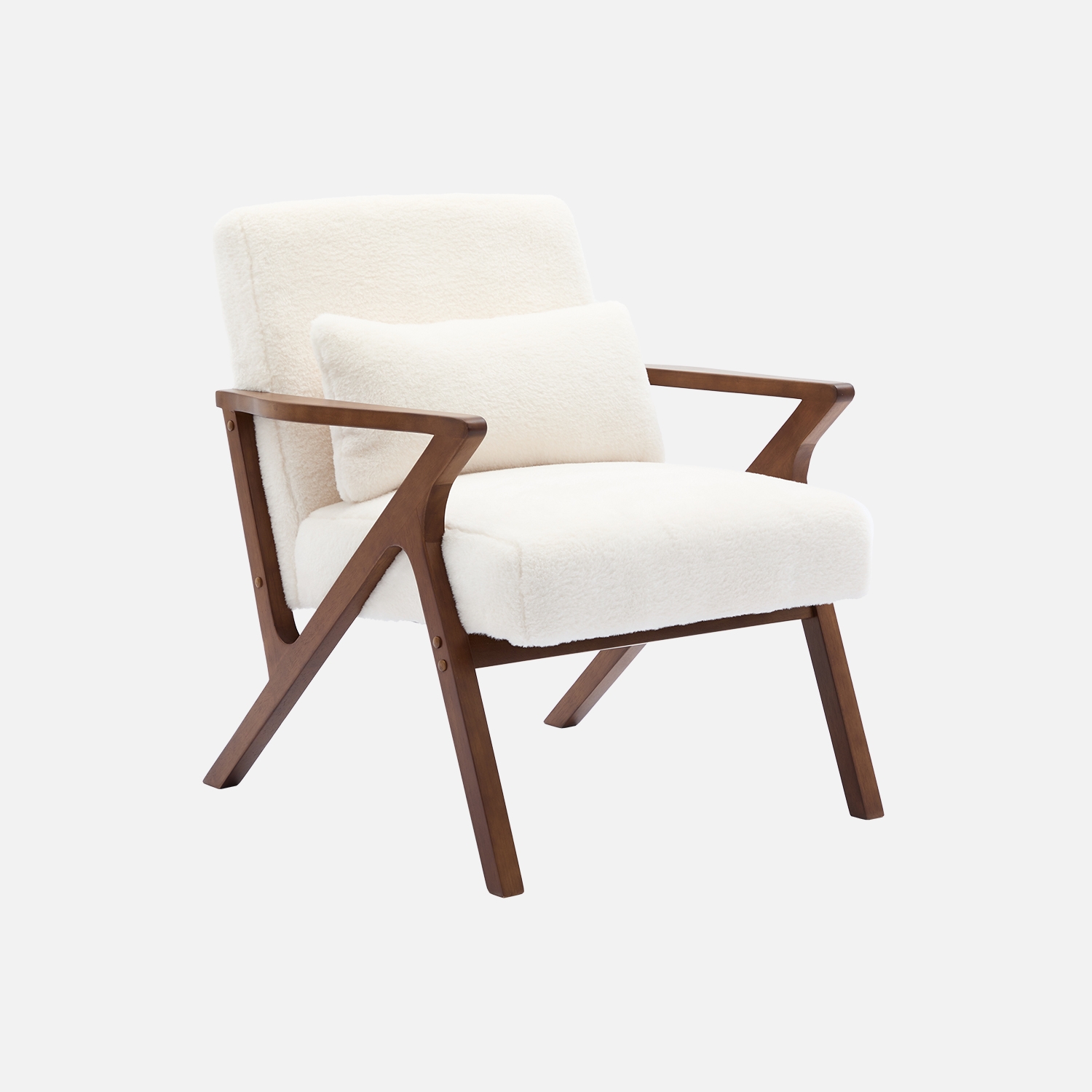 sweeek - Sillón escandinavo, madera de hevea teñida en nogal , Antoine , 70x75x81