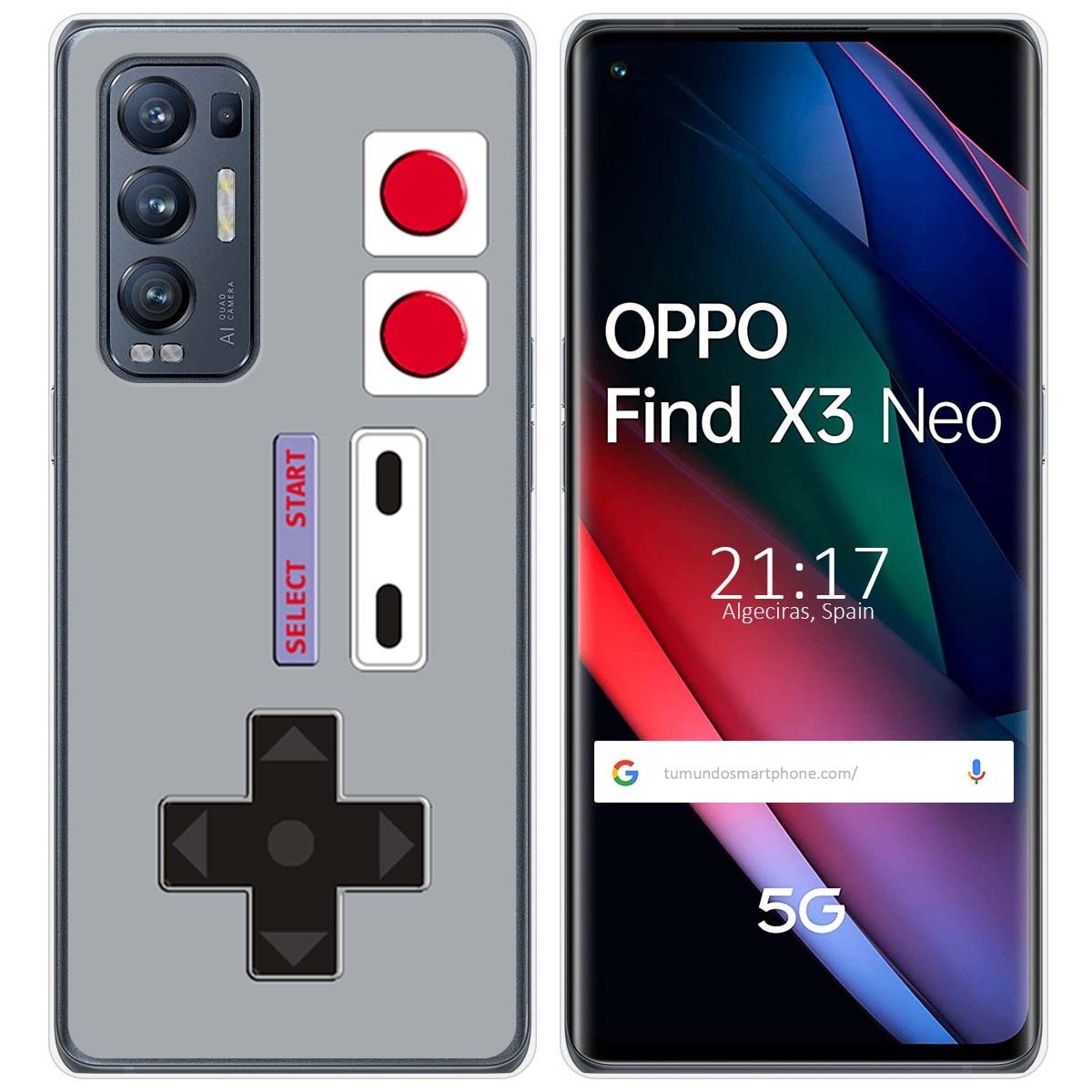Tumundosmartphone Funda Gel Tpu para Oppo Find X3 Neo 5G diseño Consola Dibujos