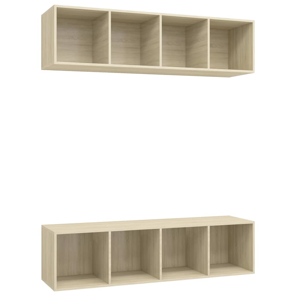 vidaXL Muebles de salón de pared 2 uds madera ingeniería, Mueble de Salon, Mueble TV, Mueble TV salon, Mesa de TV, Mueble tele