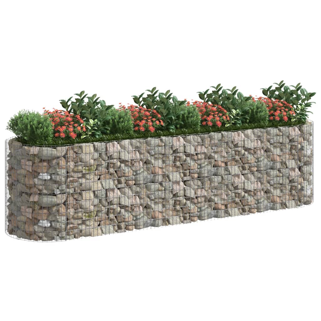 vidaXL Arriate de gaviones de hierro galvanizado Dimensiones 120 x 50 x 100 cm,  190 x 50 x 100 cm,  260 x 50 x 100 cm y mas