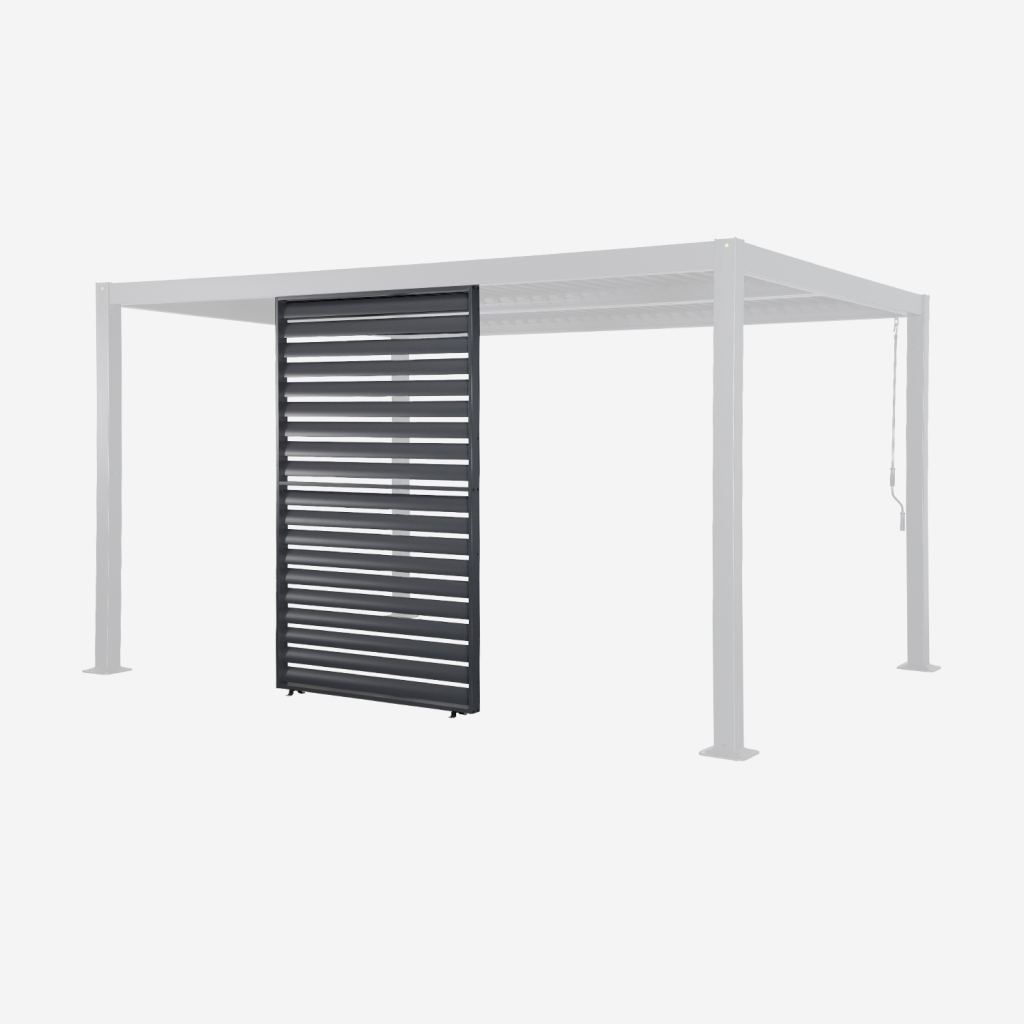 sweeek - Persiana para pérgola bioclimática de aluminio de 1.3m , Palace panel con lamas fijas 1.3m , 123x10x208