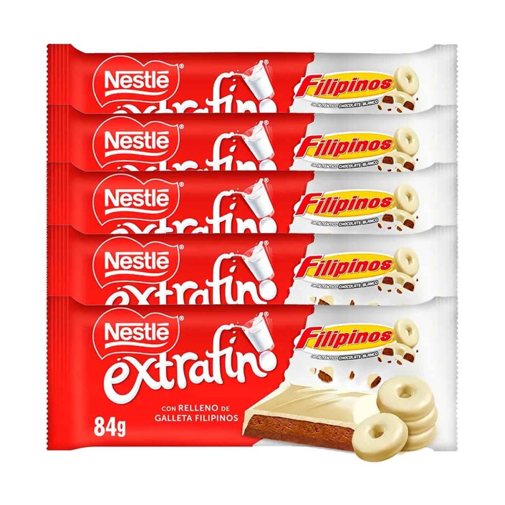 Nestlé - Nestlé Extrafino Filipino Blanco 5 Tabletas de 84g