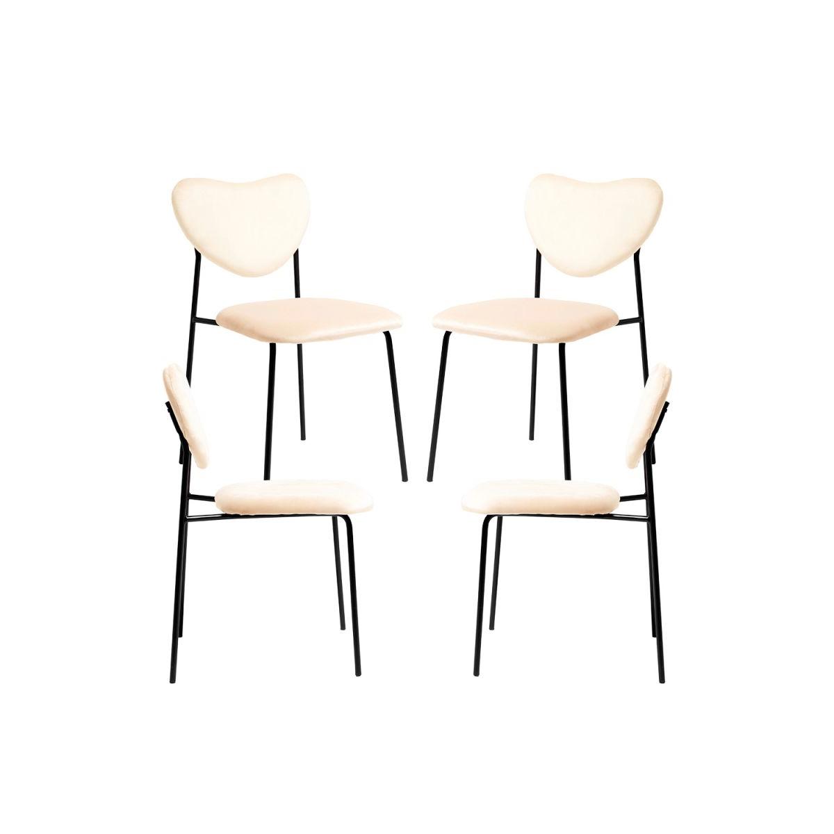 Regalos Miguel - Packs Sillas Comedor - Pack 4 Sillas Cora Black Terciopelo - Beige